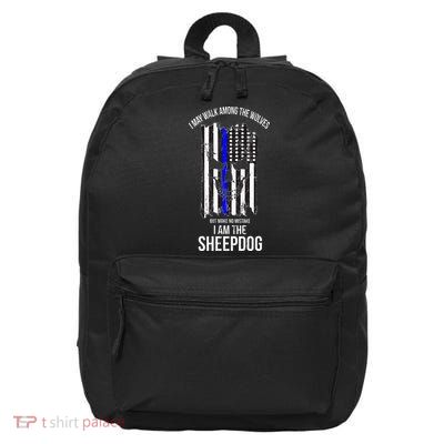 I Am The Sheepdog I Walk Among The Wolves Police 16 in Basic Backpack