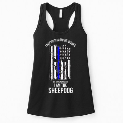 I Am The Sheepdog I Walk Among The Wolves Police Womens Tank Top