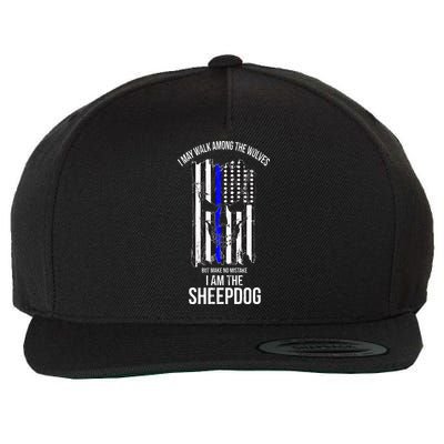 I Am The Sheepdog I Walk Among The Wolves Police Wool Snapback Cap