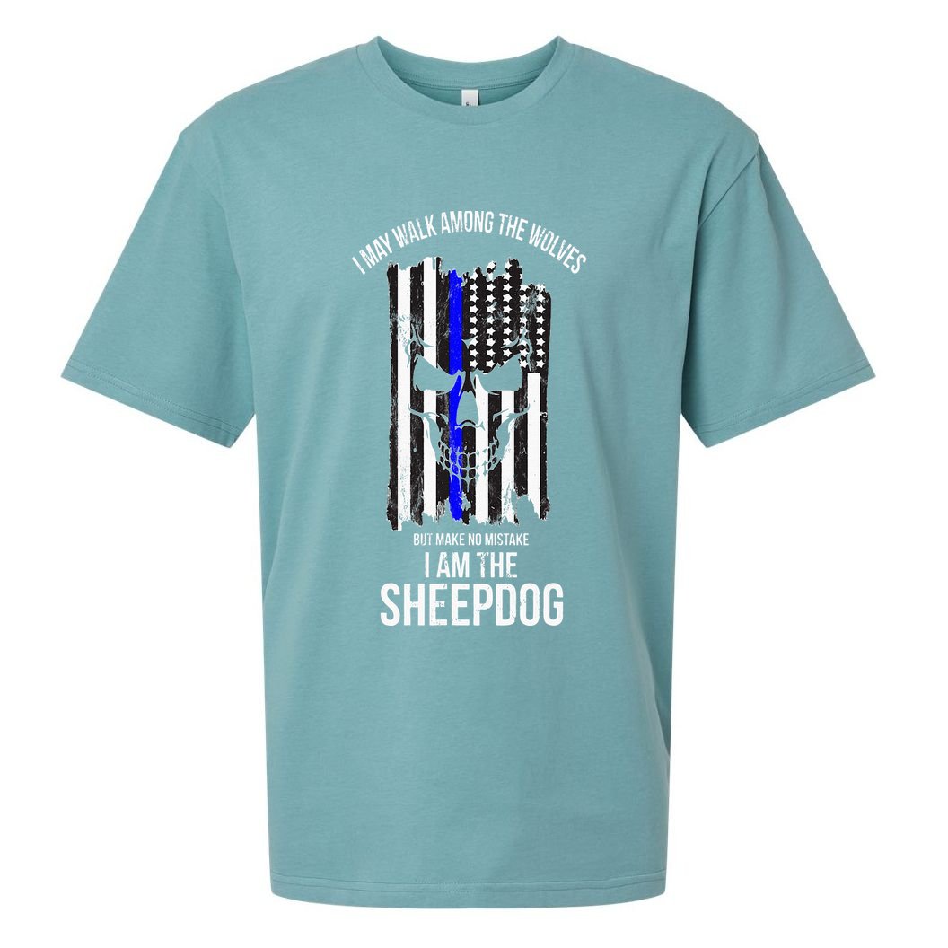 I Am The Sheepdog I Walk Among The Wolves Police Sueded Cloud Jersey T-Shirt