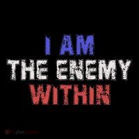 I Am The Enemy Within Drawstring Bag