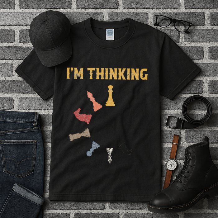 I Am Thinking Chess Pieces IM Thinking Chess Player Lover Tall T-Shirt