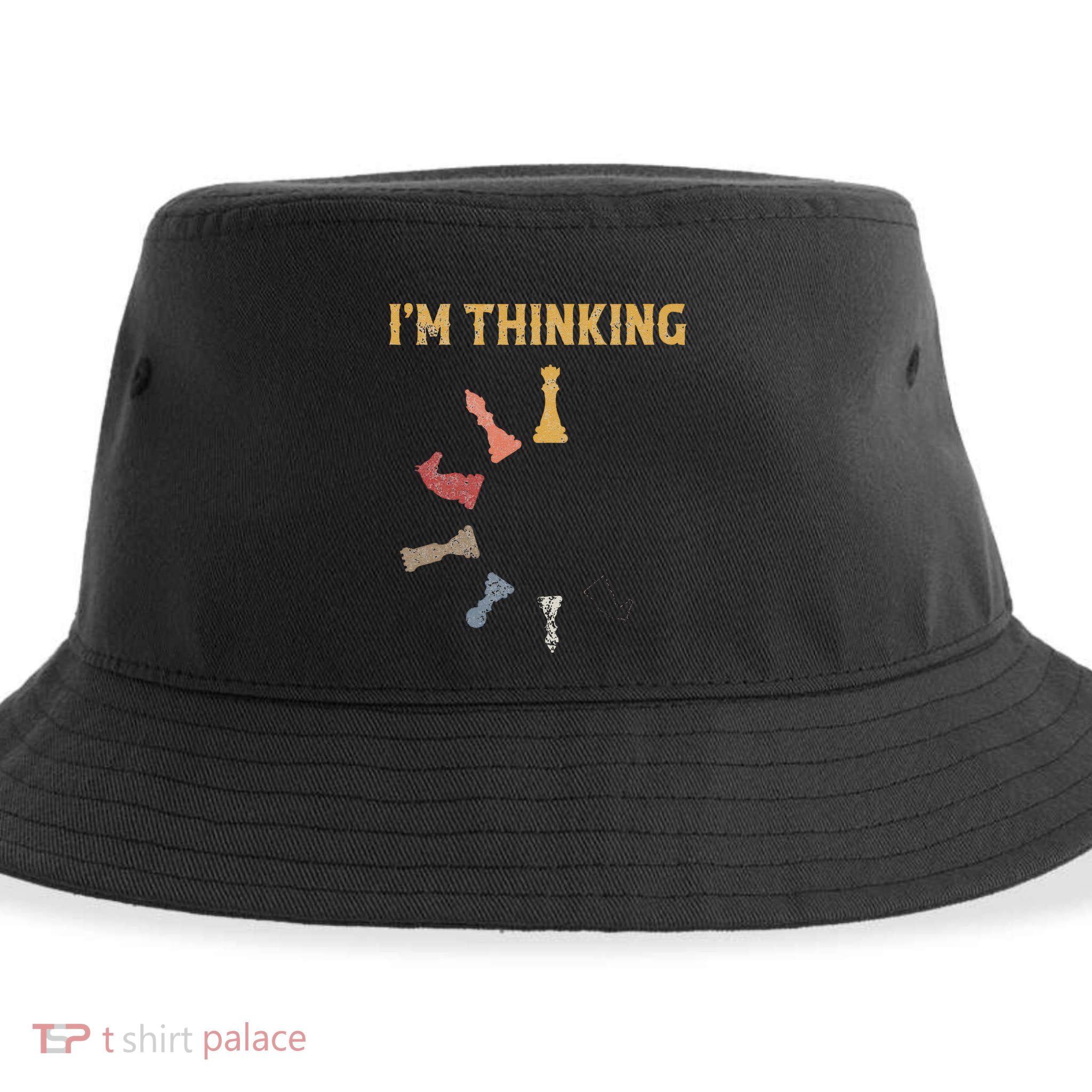 I Am Thinking Chess Pieces IM Thinking Chess Player Lover Sustainable Bucket Hat