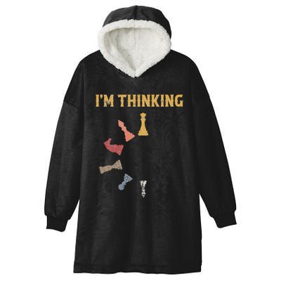 I Am Thinking Chess Pieces IM Thinking Chess Player Lover Hooded Wearable Blanket