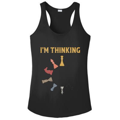 I Am Thinking Chess Pieces IM Thinking Chess Player Lover Ladies PosiCharge Competitor Racerback Tank