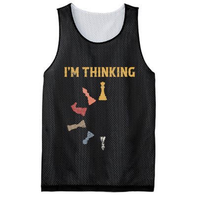 I Am Thinking Chess Pieces IM Thinking Chess Player Lover Mesh Reversible Basketball Jersey Tank