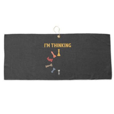 I Am Thinking Chess Pieces IM Thinking Chess Player Lover Large Microfiber Waffle Golf Towel