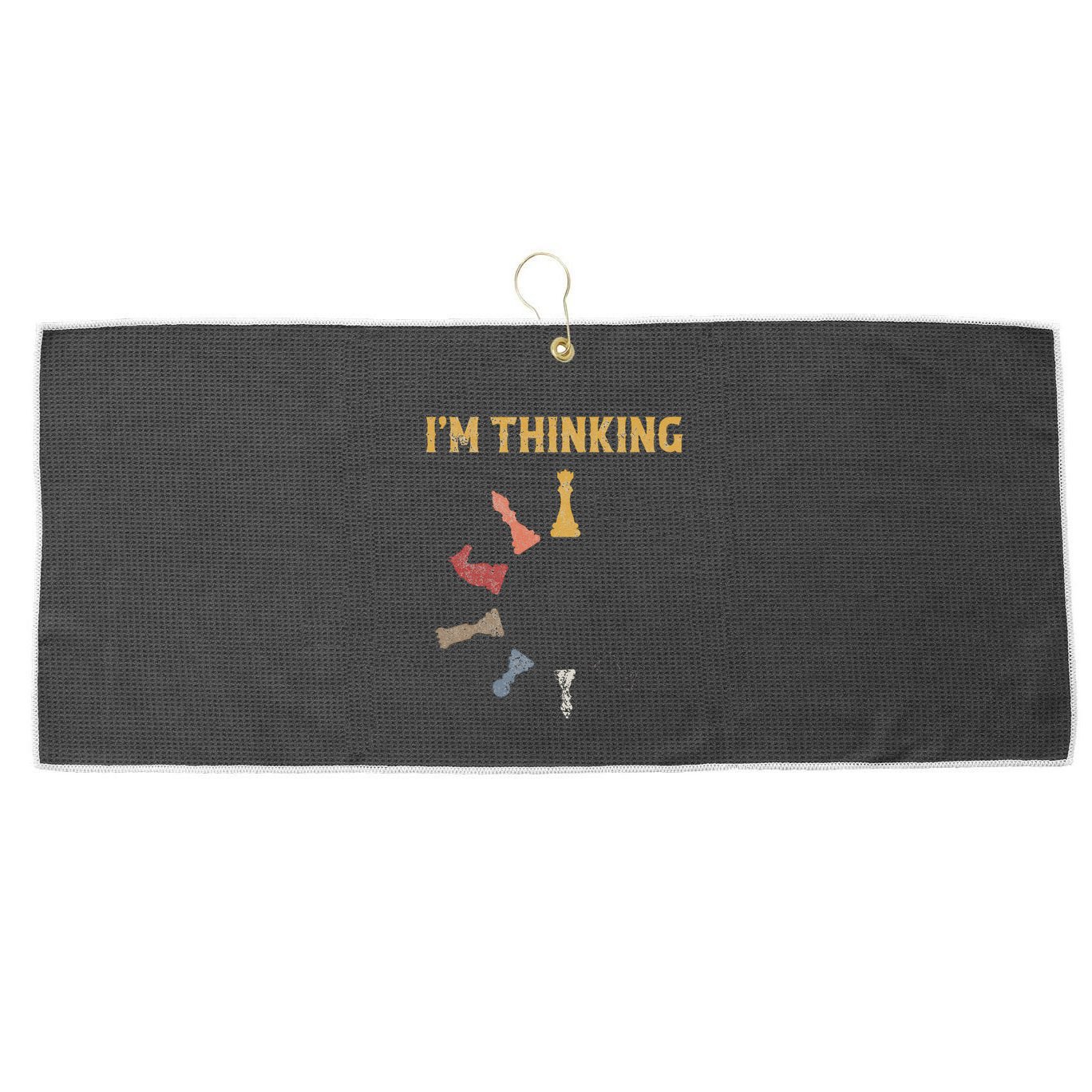 I Am Thinking Chess Pieces IM Thinking Chess Player Lover Large Microfiber Waffle Golf Towel