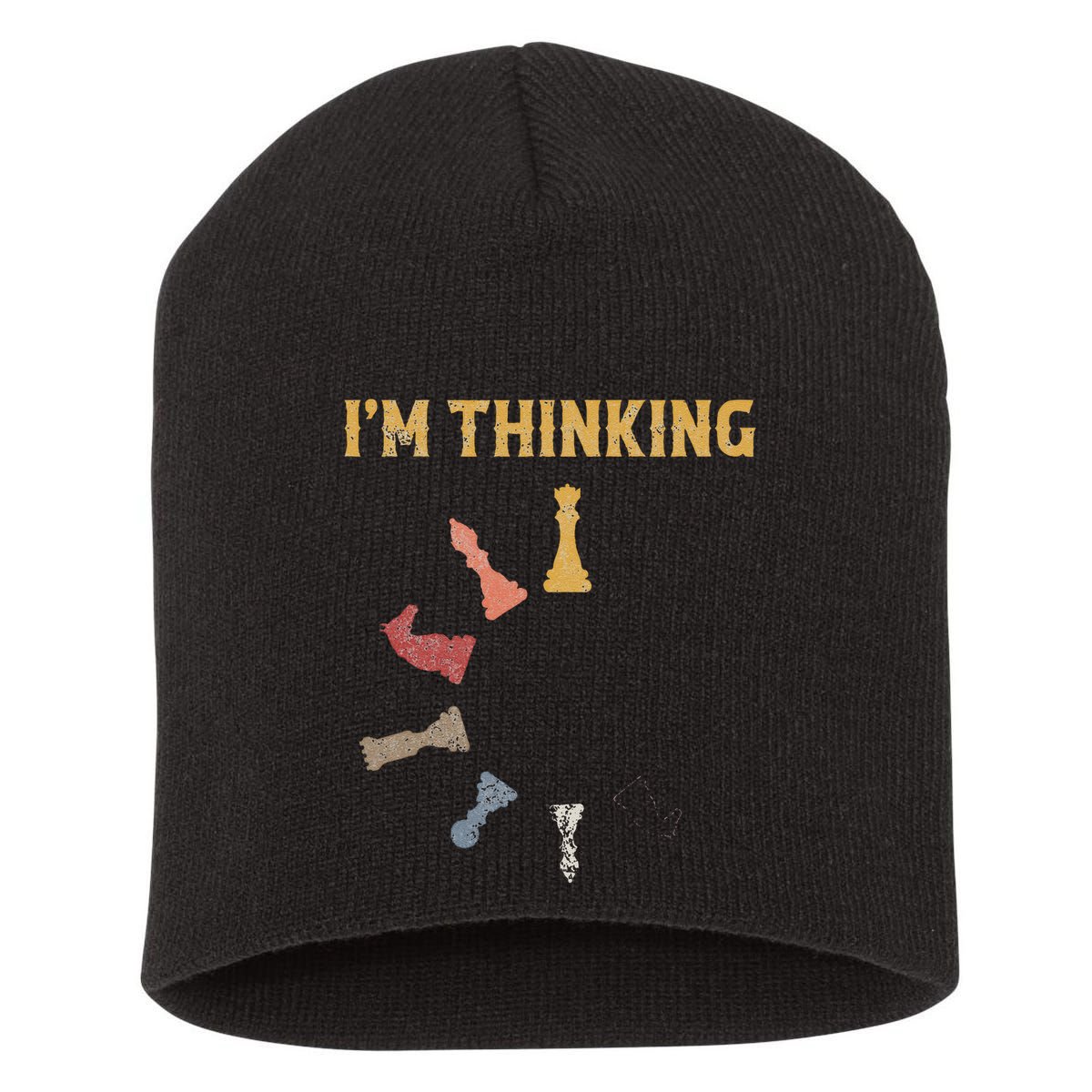 I Am Thinking Chess Pieces IM Thinking Chess Player Lover Short Acrylic Beanie