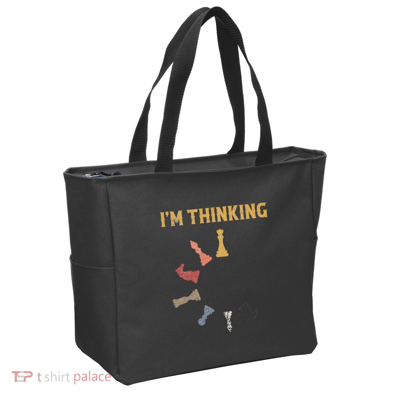 I Am Thinking Chess Pieces IM Thinking Chess Player Lover Zip Tote Bag