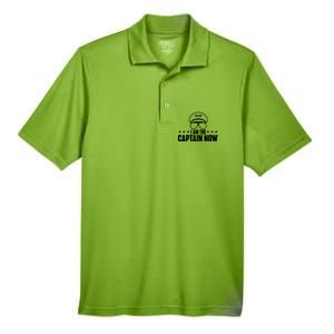 I Am The Captain Now Airplane Aircraft Lover Airline Pilot Men's Origin Performance Pique Polo