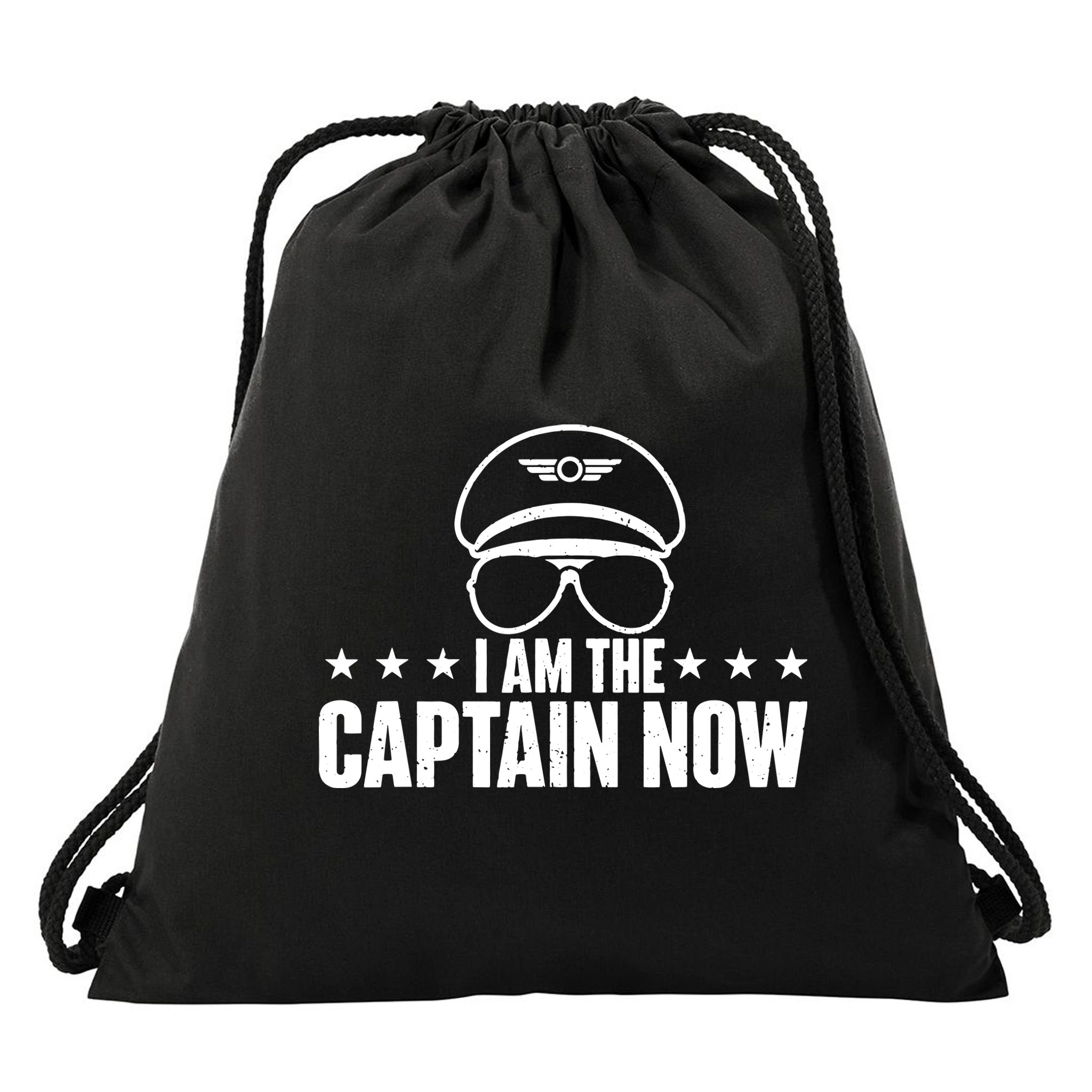 I Am The Captain Now Airplane Aircraft Lover Airline Pilot Drawstring Bag