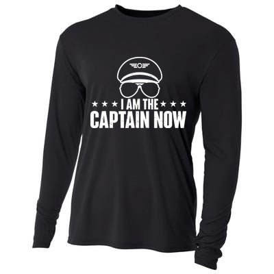 I Am The Captain Now Airplane Aircraft Lover Airline Pilot Cooling Performance Long Sleeve Crew