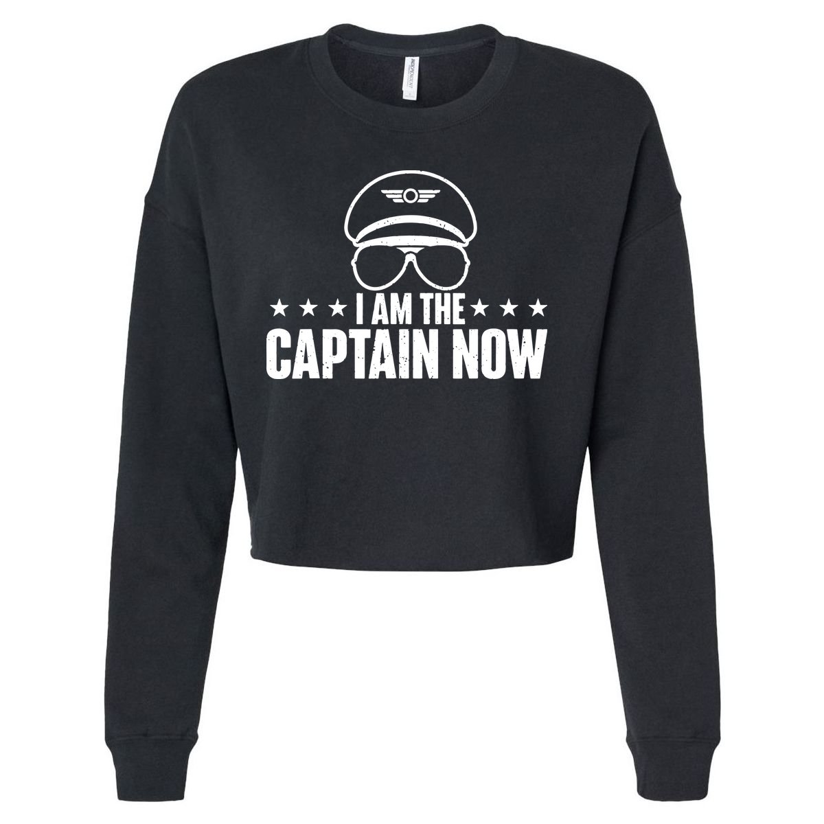 I Am The Captain Now Airplane Aircraft Lover Airline Pilot Cropped Pullover Crew