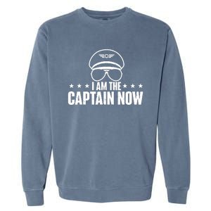 I Am The Captain Now Airplane Aircraft Lover Airline Pilot Garment-Dyed Sweatshirt