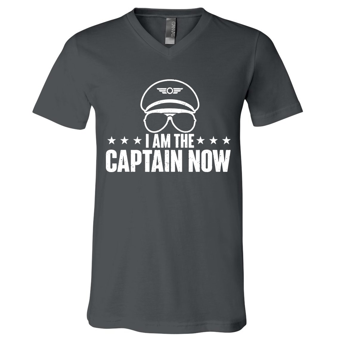 I Am The Captain Now Airplane Aircraft Lover Airline Pilot V-Neck T-Shirt