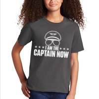 I Am The Captain Now Airplane Aircraft Lover Airline Pilot Kids T-Shirt