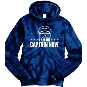 I Am The Captain Now Airplane Aircraft Lover Airline Pilot Tie Dye Hoodie