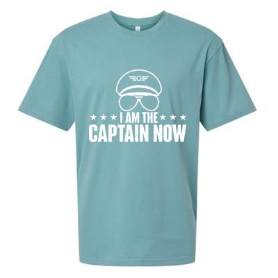 I Am The Captain Now Airplane Aircraft Lover Airline Pilot Sueded Cloud Jersey T-Shirt