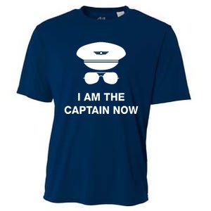 I Am The Captain Now Funny Pilot Cooling Performance Crew T-Shirt