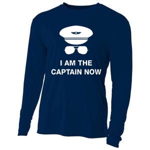 I Am The Captain Now Funny Pilot Cooling Performance Long Sleeve Crew