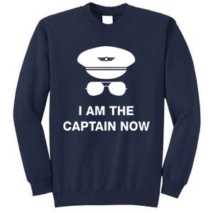 I Am The Captain Now Funny Pilot Tall Sweatshirt