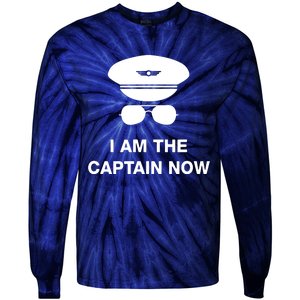 I Am The Captain Now Funny Pilot Tie-Dye Long Sleeve Shirt