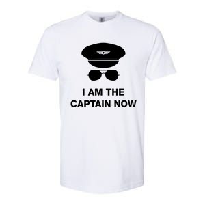 I Am The Captain Now Funny Pilot Softstyle CVC T-Shirt