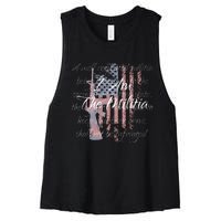 I Am The Militia Pro 2nd Amendment Proud American Flag Gift Women's Racerback Cropped Tank