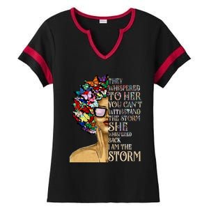 I Am The Storm Black History Month Black Queen Natural Afro Gift Ladies Halftime Notch Neck Tee