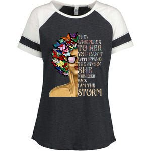 I Am The Storm Black History Month Black Queen Natural Afro Gift Enza Ladies Jersey Colorblock Tee