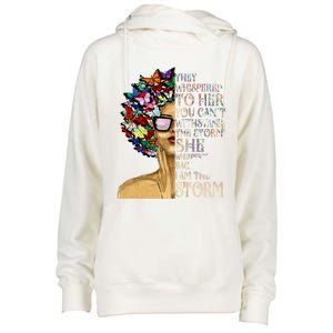 I Am The Storm Black History Month Black Queen Natural Afro Gift Womens Funnel Neck Pullover Hood