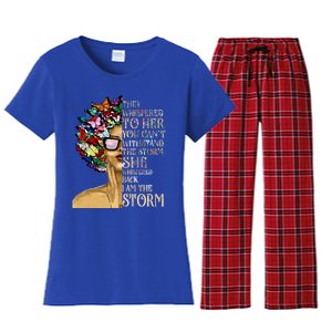 I Am The Storm Black History Month Black Queen Natural Afro Gift Women's Flannel Pajama Set