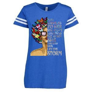 I Am The Storm Black History Month Black Queen Natural Afro Gift Enza Ladies Jersey Football T-Shirt