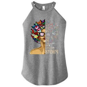 I Am The Storm Black History Month Black Queen Natural Afro Gift Women's Perfect Tri Rocker Tank