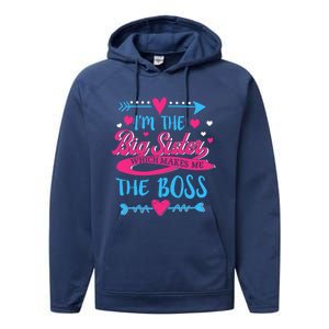 I Am The Big Sister Which Makes Me The Boss Meaningful Gift Performance Fleece Hoodie