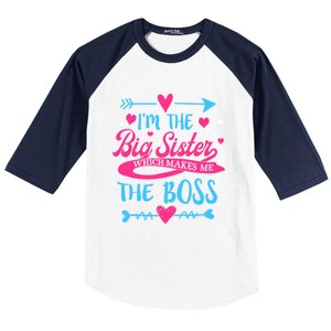 I Am The Big Sister Which Makes Me The Boss Meaningful Gift Baseball Sleeve Shirt