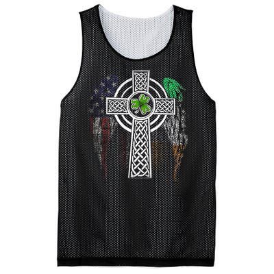 Irish American USA Flag Celtic Cross St Patricks Day Mesh Reversible Basketball Jersey Tank