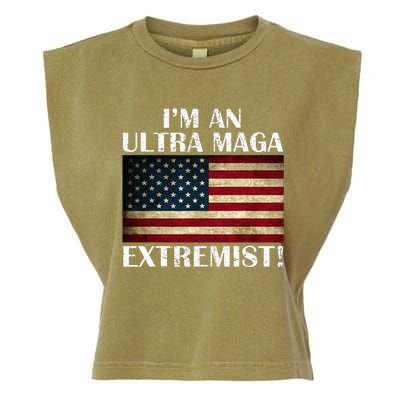 IM An Ultra Maga Extremist Flag America Garment-Dyed Women's Muscle Tee