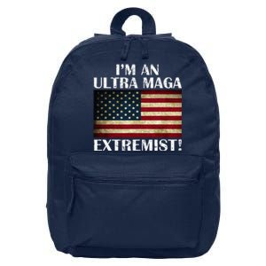 IM An Ultra Maga Extremist Flag America 16 in Basic Backpack