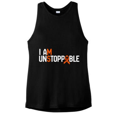 I Am Unstoppable Multiple Sclerosis Ms Awareness Ladies PosiCharge Tri-Blend Wicking Tank