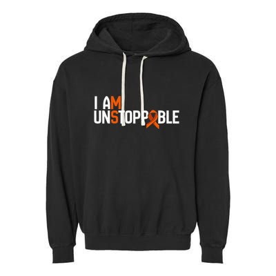 I Am Unstoppable Multiple Sclerosis Ms Awareness Garment-Dyed Fleece Hoodie