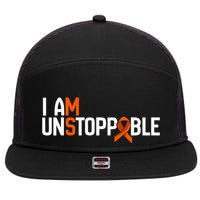 I Am Unstoppable Multiple Sclerosis Ms Awareness 7 Panel Mesh Trucker Snapback Hat