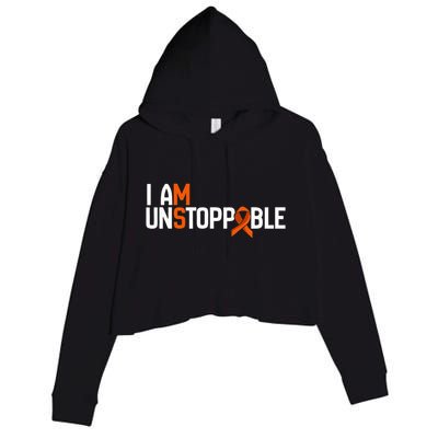 I Am Unstoppable Multiple Sclerosis Ms Awareness Crop Fleece Hoodie