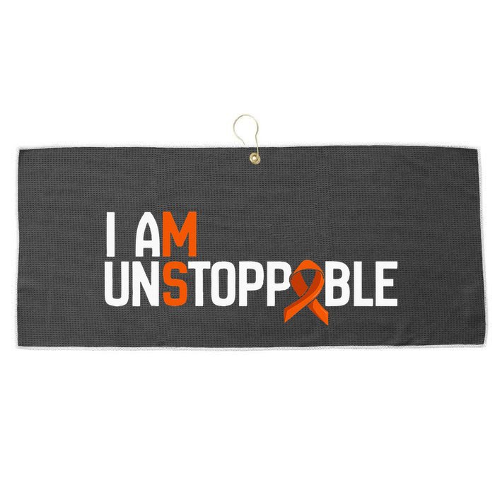 I Am Unstoppable Multiple Sclerosis Ms Awareness Large Microfiber Waffle Golf Towel