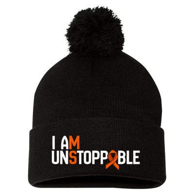 I Am Unstoppable Multiple Sclerosis Ms Awareness Pom Pom 12in Knit Beanie