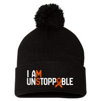 I Am Unstoppable Multiple Sclerosis Ms Awareness Pom Pom 12in Knit Beanie