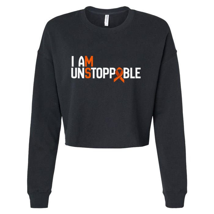 I Am Unstoppable Multiple Sclerosis Ms Awareness Cropped Pullover Crew