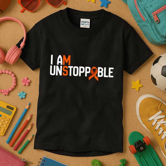 I Am Unstoppable Multiple Sclerosis Ms Awareness Kids T-Shirt