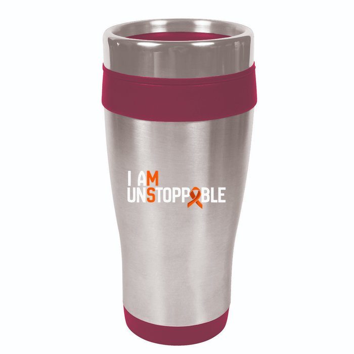 I Am Unstoppable Multiple Sclerosis Ms Awareness 16oz Travel Tumbler